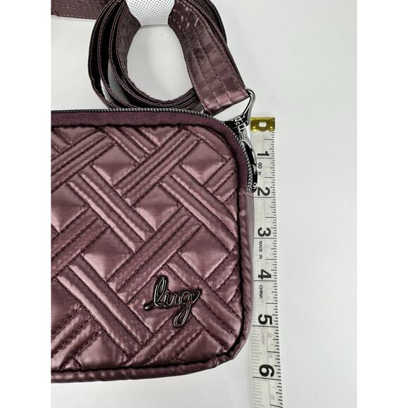 Lug Coupe XL Crossbody Bag Quilted Plum Purple Wallet Organizer Purse Travel - Picture 4 of 9